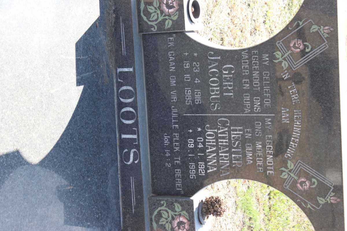 LOOTS Gert Jacobus 1916-1985 &amp; Hester Catharina Johanna 1921-1995