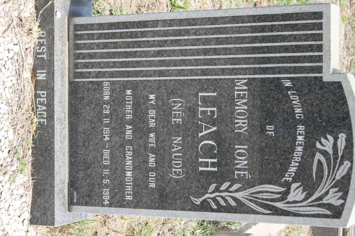 LEACH Ione nee NAUDE 1914-1984
