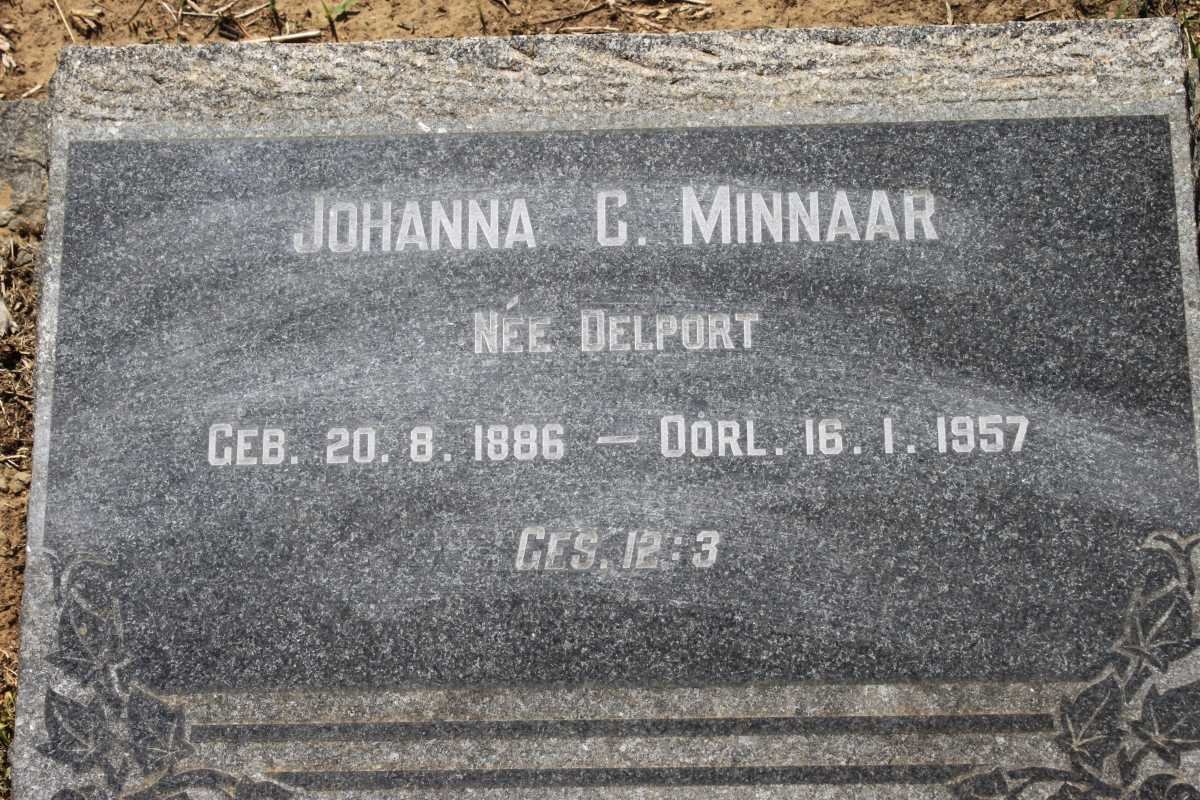 MINNAAR Johanna C. nee DELPORT 1886-1957
