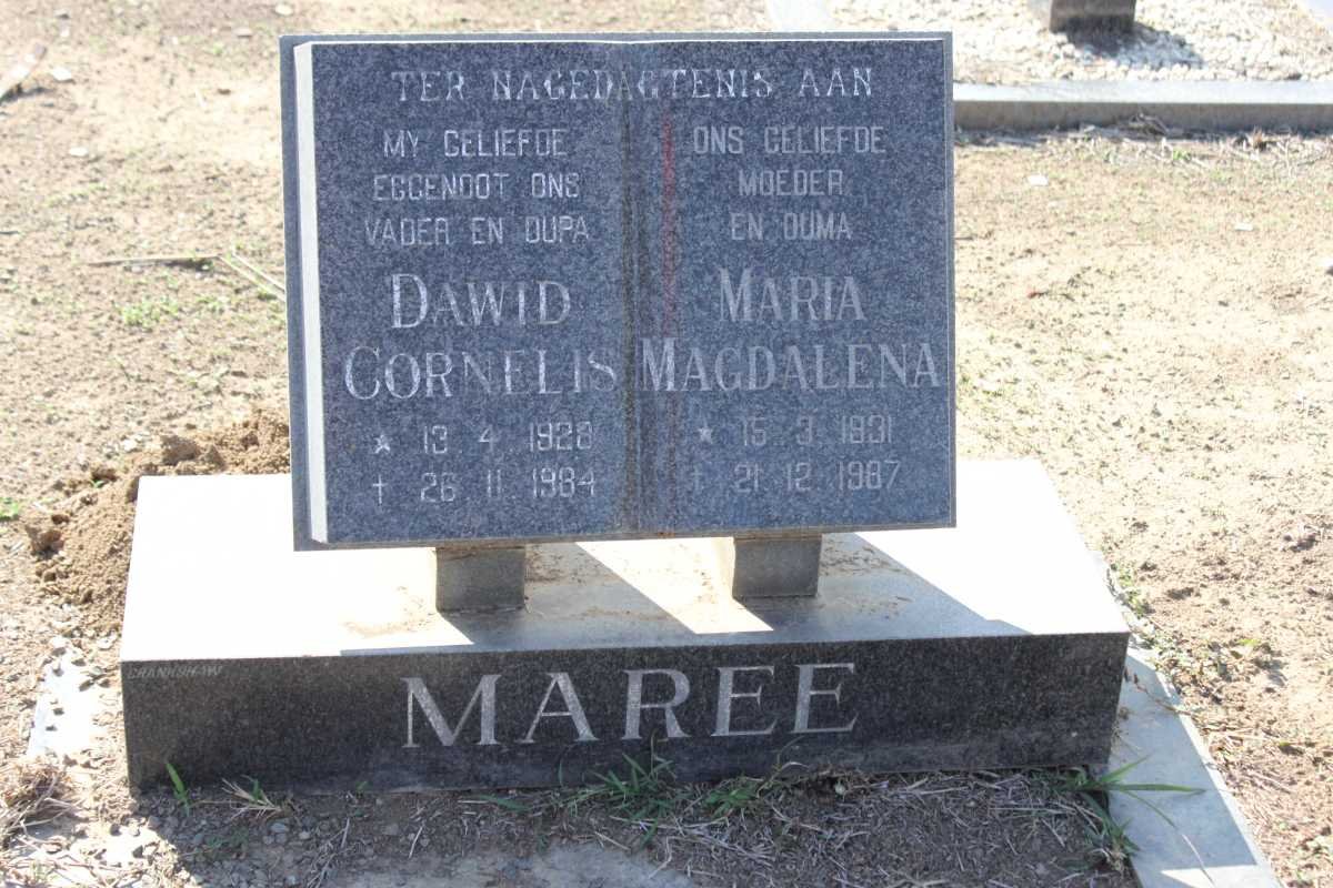 MAREE Dawid Cornelis 1928-1984 &amp; Maria Magdalena 1931-1987