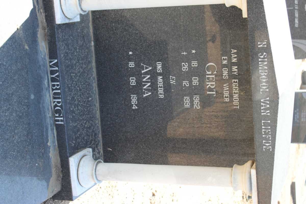 MYBURGH Gert 1962-1991 &amp; Anna 1964-