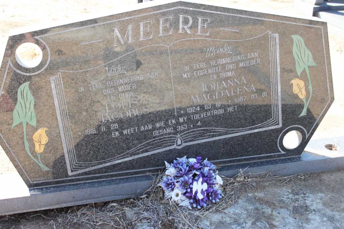 MEERE Louis Jacobus 1916- &amp; Johanna Magdalena 1924-1987
