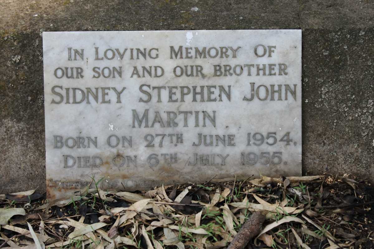 MARTIN Sidney Stephen John 1954-1955