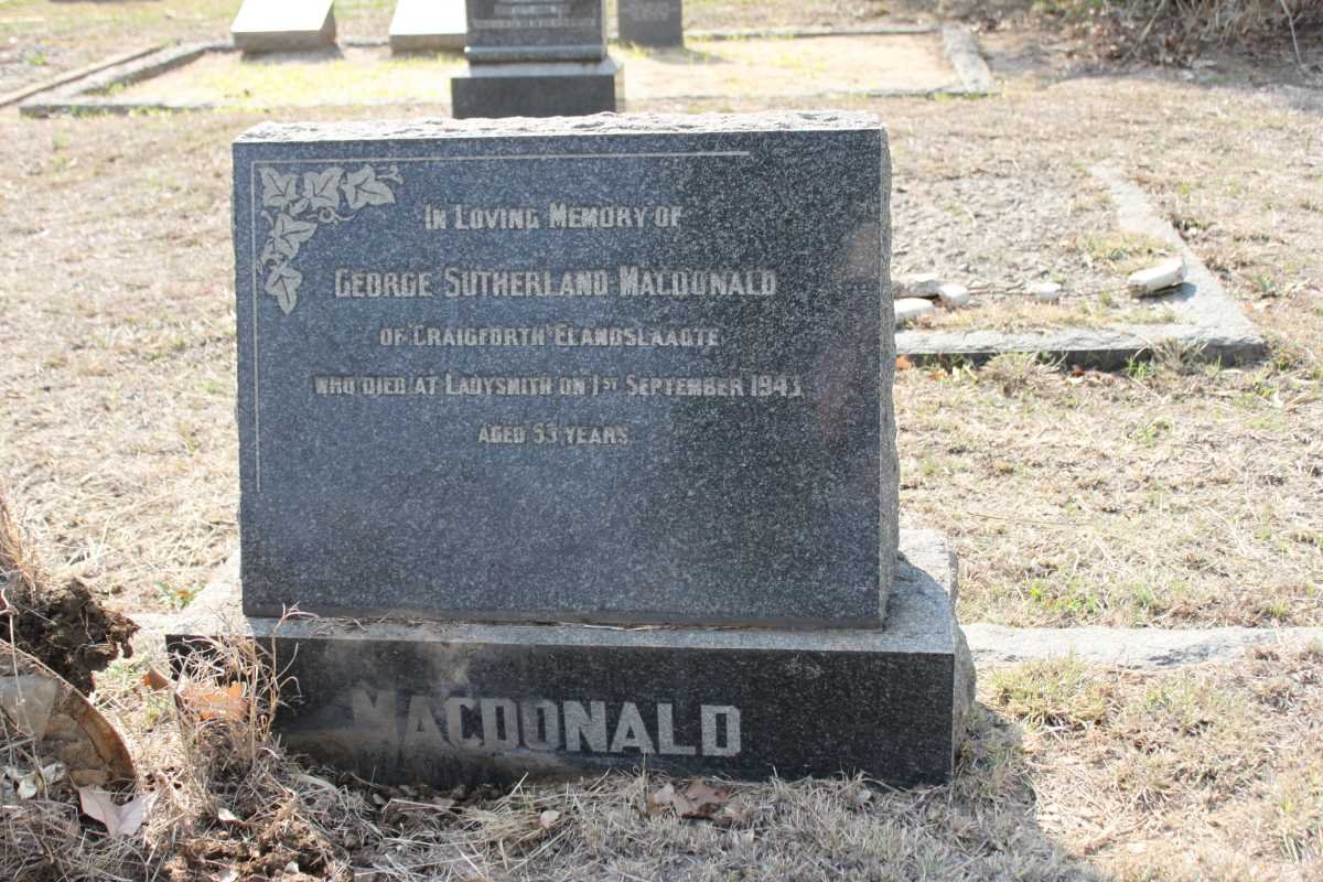 MACDONALD George Sutherland 1890-1943