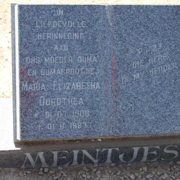MEINTJES Maria Elizabetha Dorothea 1908-1987
