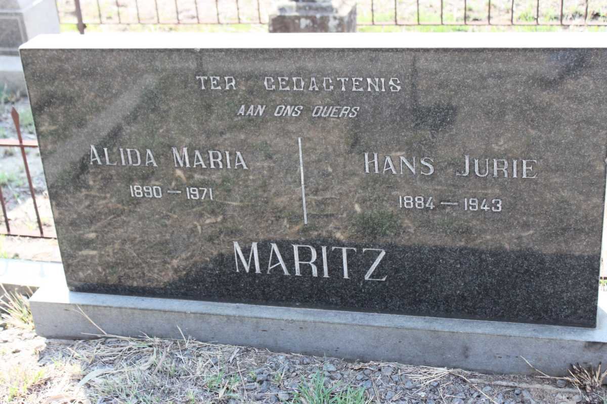 MARITZ Hans Jurie 1884-1943 &amp; Alida Maria 1890-1971