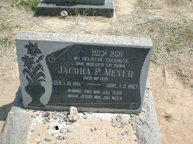 MEYER Jacoba P. nee MEYER 1914-1967