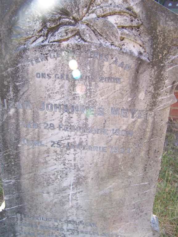 MEYER Izak Johannes 1904-1923