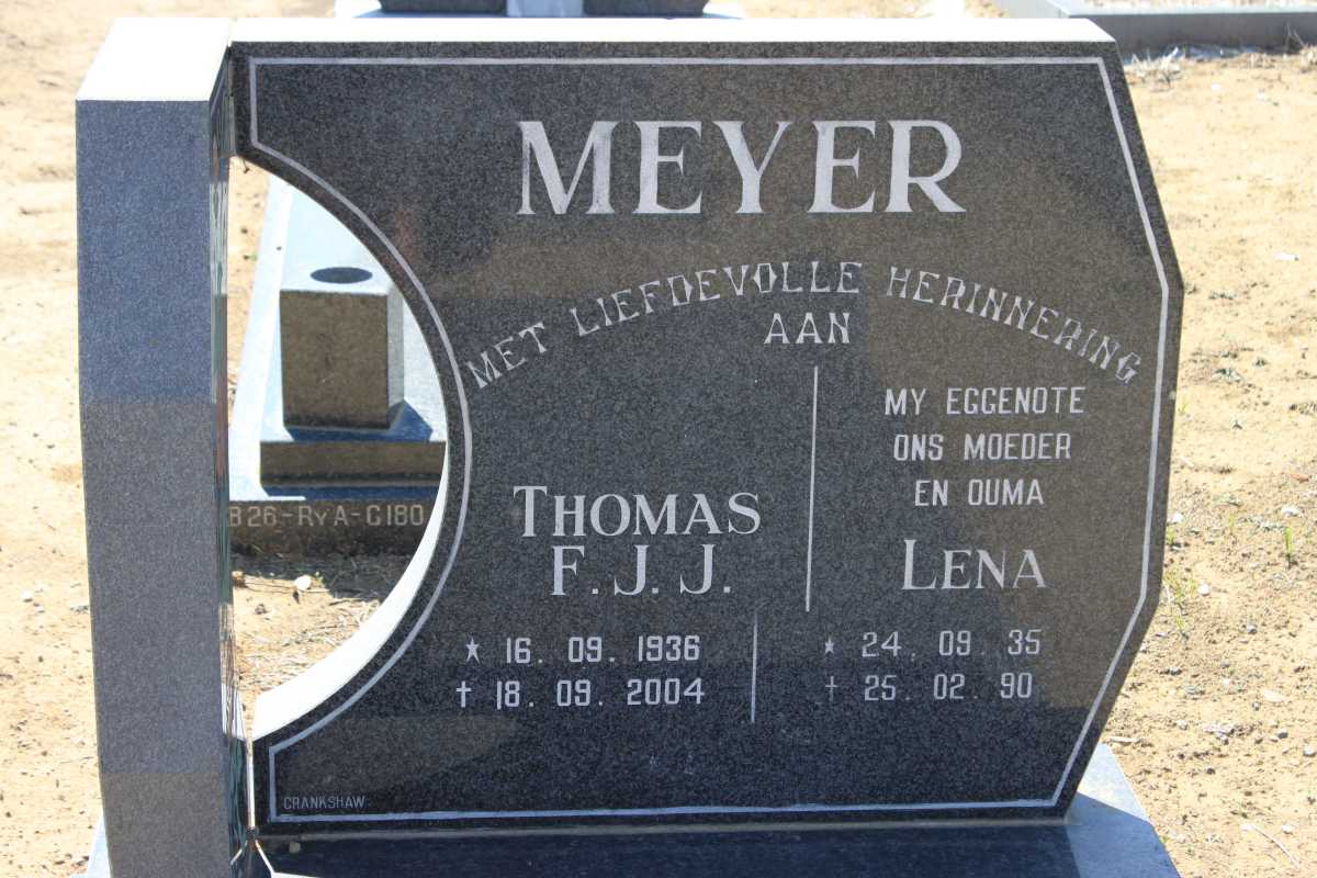 MEYER Thomas F.J.J. 1936-2004 &amp; Lena 1935-1990