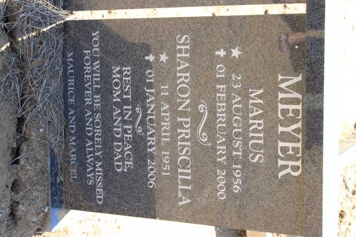 MEYER Marius 1956-2000 &amp; Sharon Priscilla 1951-2006