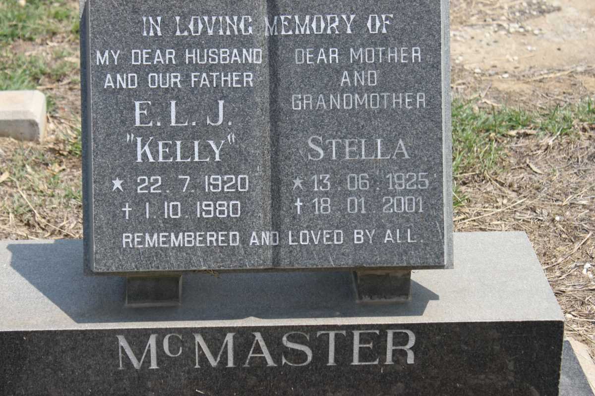 McMASTER E.L.J. 1920-1980 &amp; Stella 1925-2001