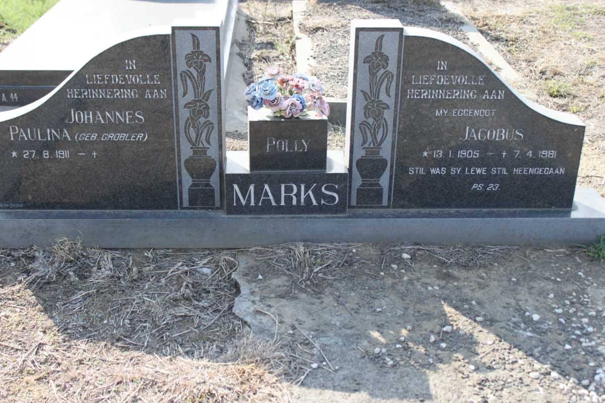 MARKS Jacobus 1905-1981 :: MARKS Johannes Paulina nee GROBLER 1911-