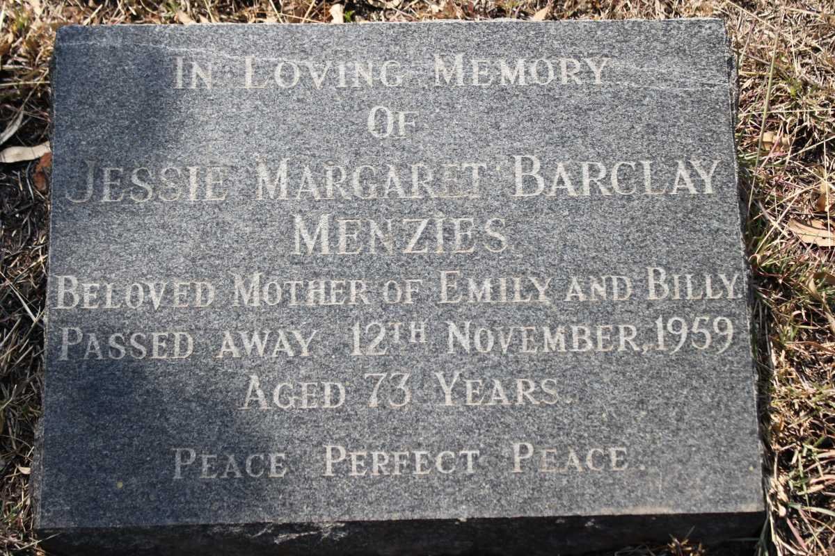 MENZIES Jessie Margaret Barclay -1959