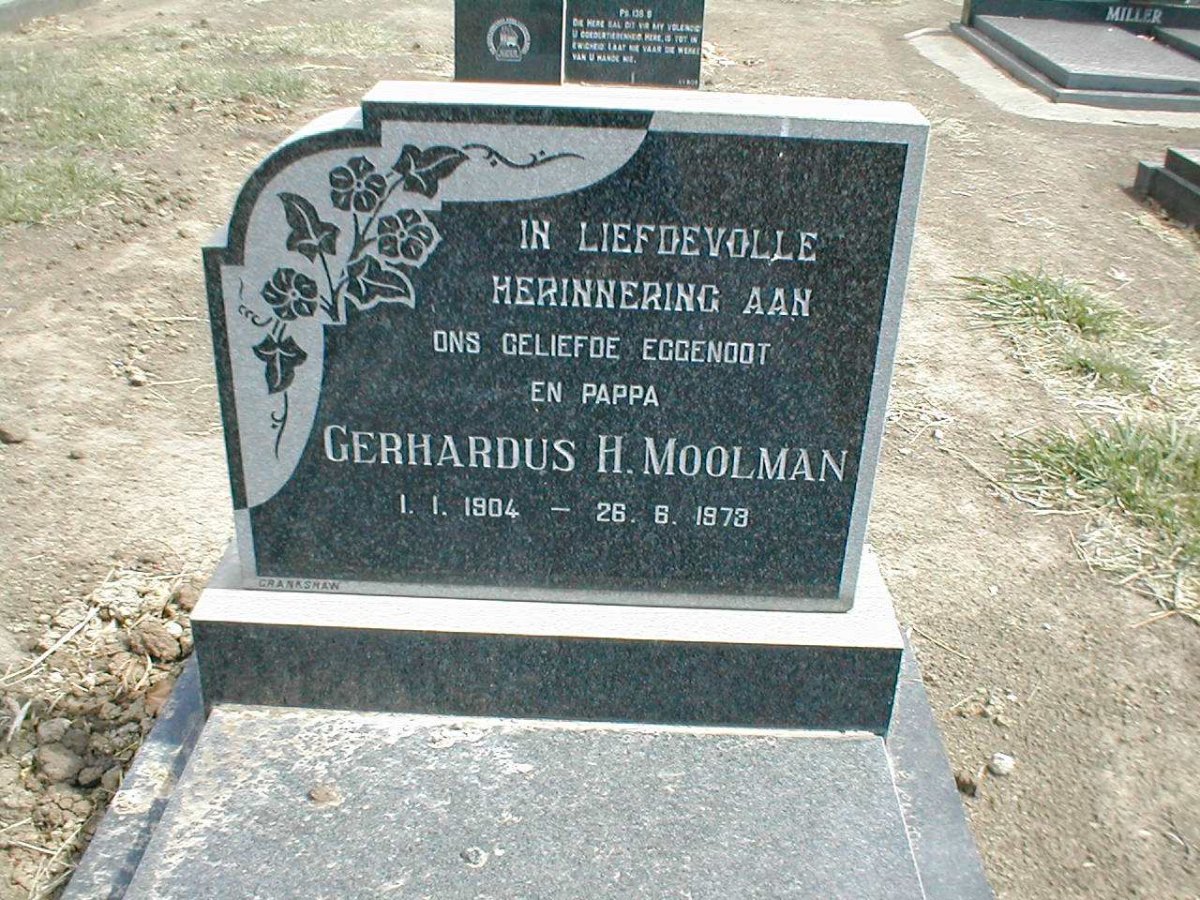 MOOLMAN Gerhardus H. 1904-1973