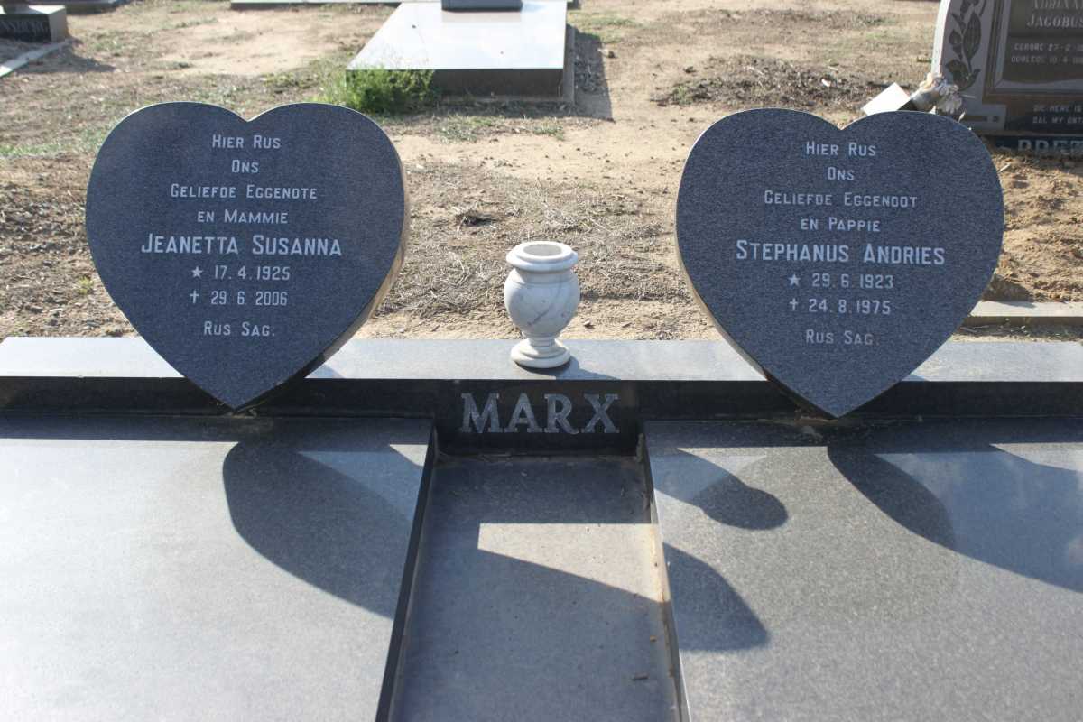 MARX Stephanus Andries 1923-1975 &amp; Jeanetta Susanna 1925-2006