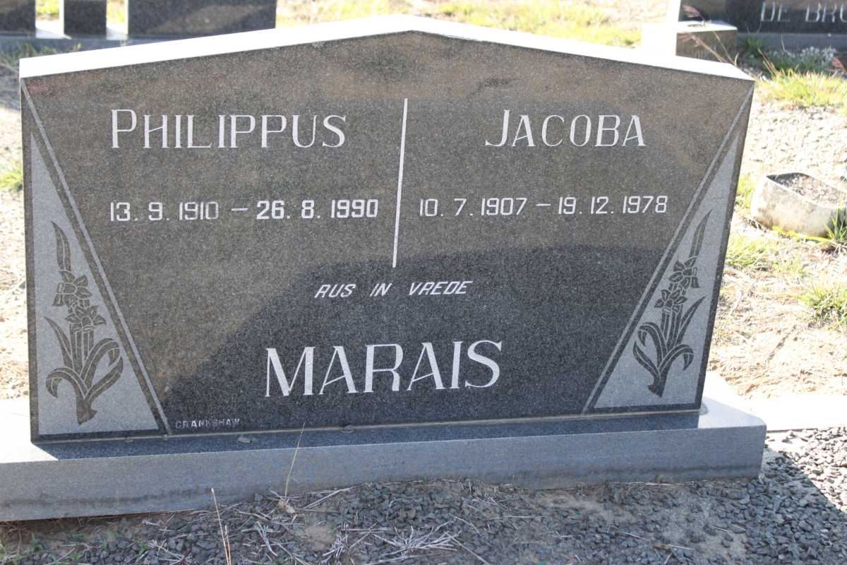 MARAIS Phillippus 1910-1990 &amp; Jacoba 1907-1978