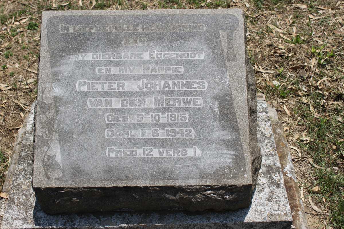 MERWE Pieter Johannes, van der 1915-1942