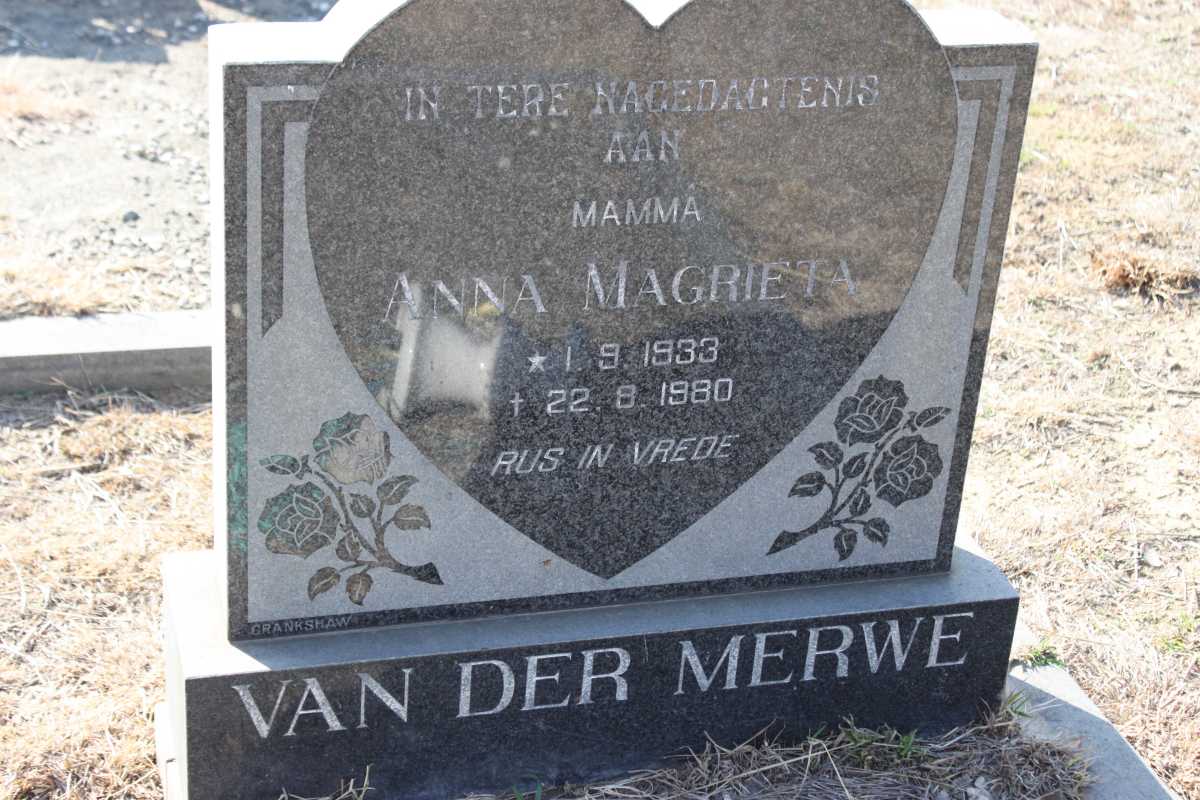 MERWE Anna Magrieta, van der 1933-1980