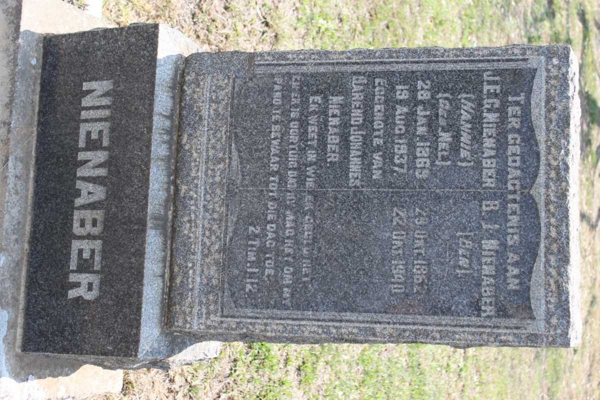 NIENABER B.J. 1862-1940 &amp; J.E.G. NEL 1869-1937
