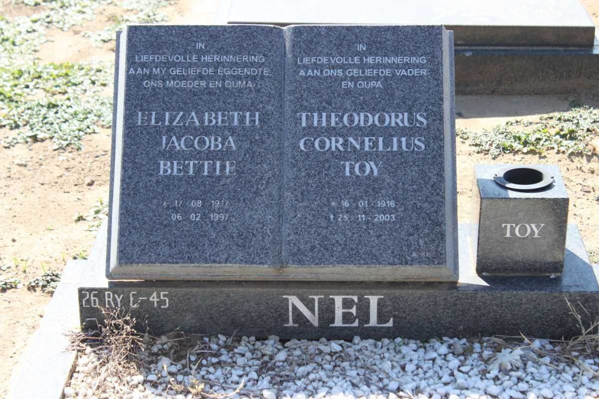 NEL Theodorus Cornelius 1916-2003 &amp; Elizabeth Jacoba 191?-1997