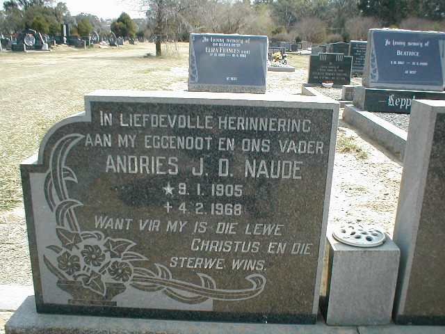 NAUDE Andries J.D. 1905-1968