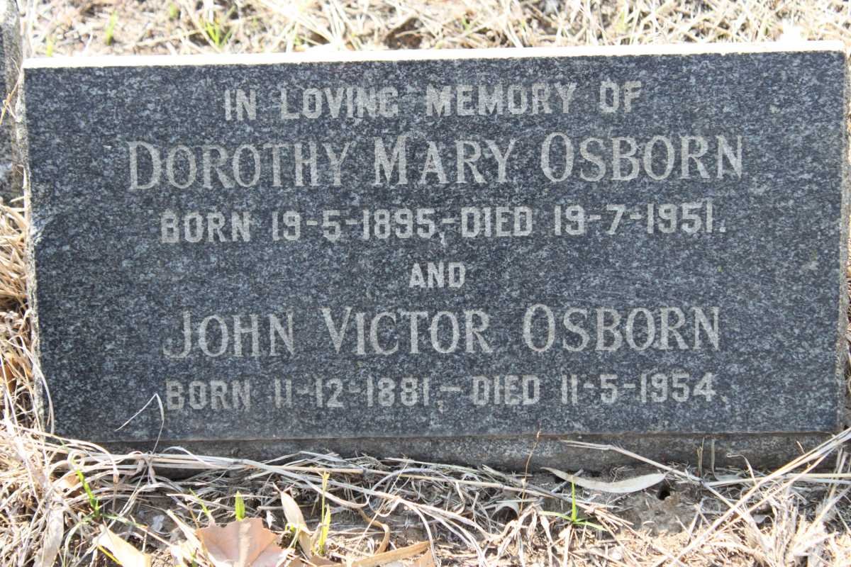 OSBORN John Victor 1881-1954 &amp; Dorothy Mary 1895-1951
