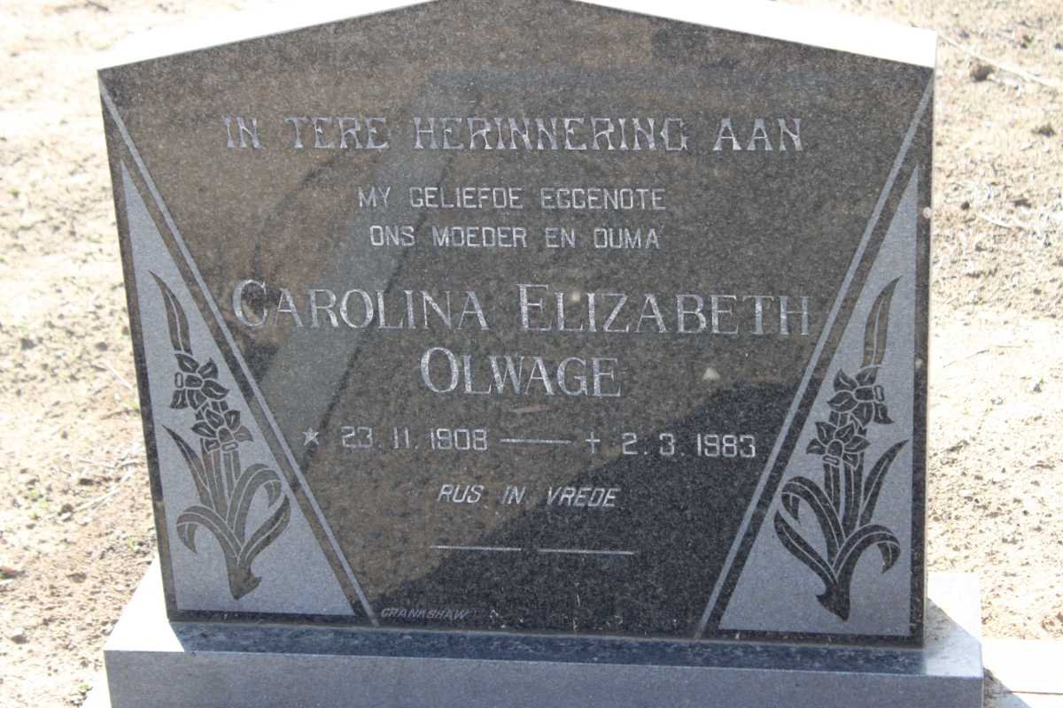 OLWAGE Carolina Elizabeth 1908-1983