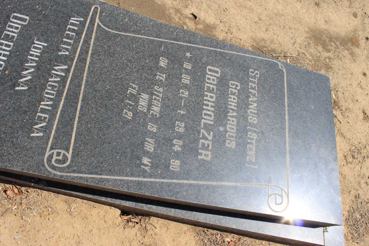 OBERHOLZER Stefanus Gerhardus 1921-1990 