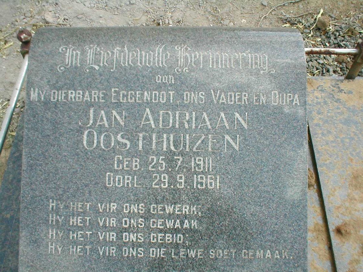 OOSTHUIZEN Jan Adriaan 1911-1961
