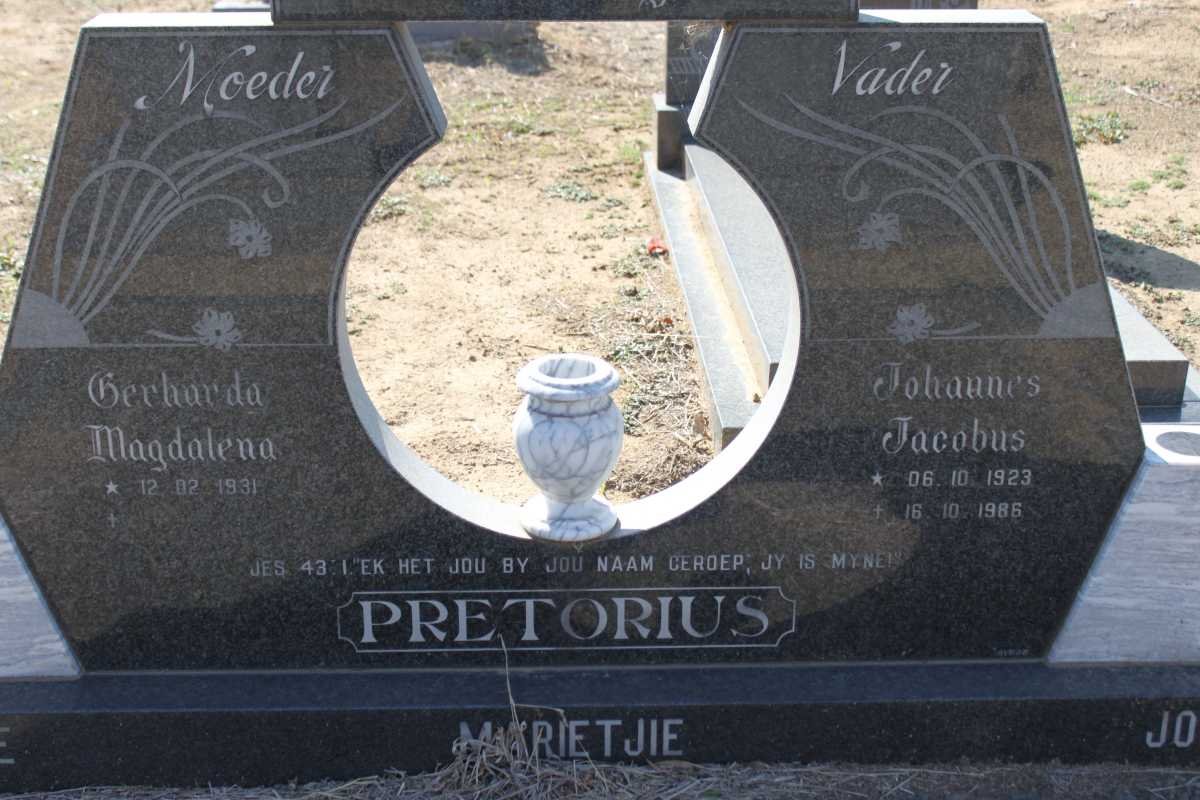 PRETORIUS Johannes Jacobus 1923-1986 &amp; Gerharda Magdalena 1931- 