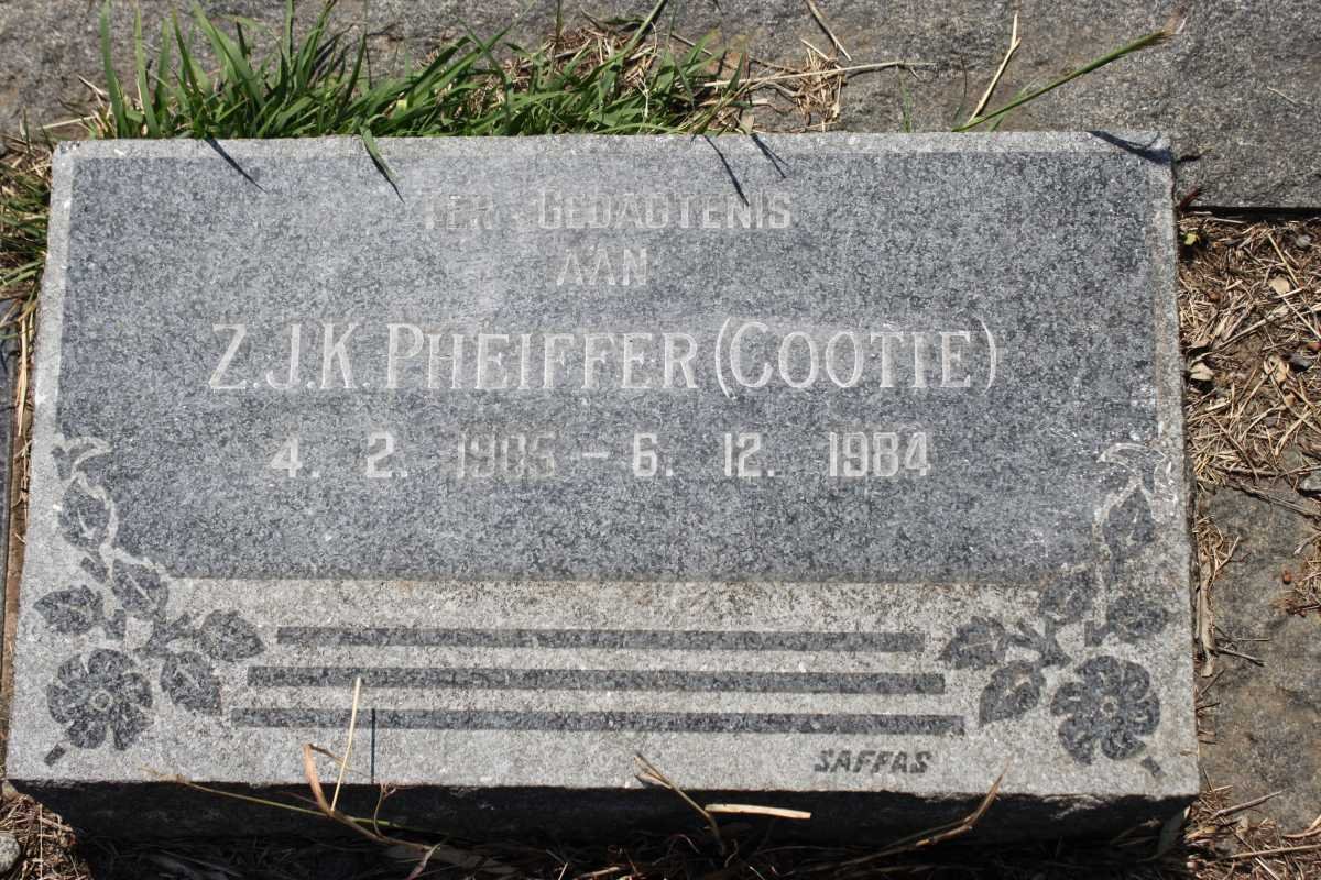 PHEIFFER Z.J.K. 1905-1984