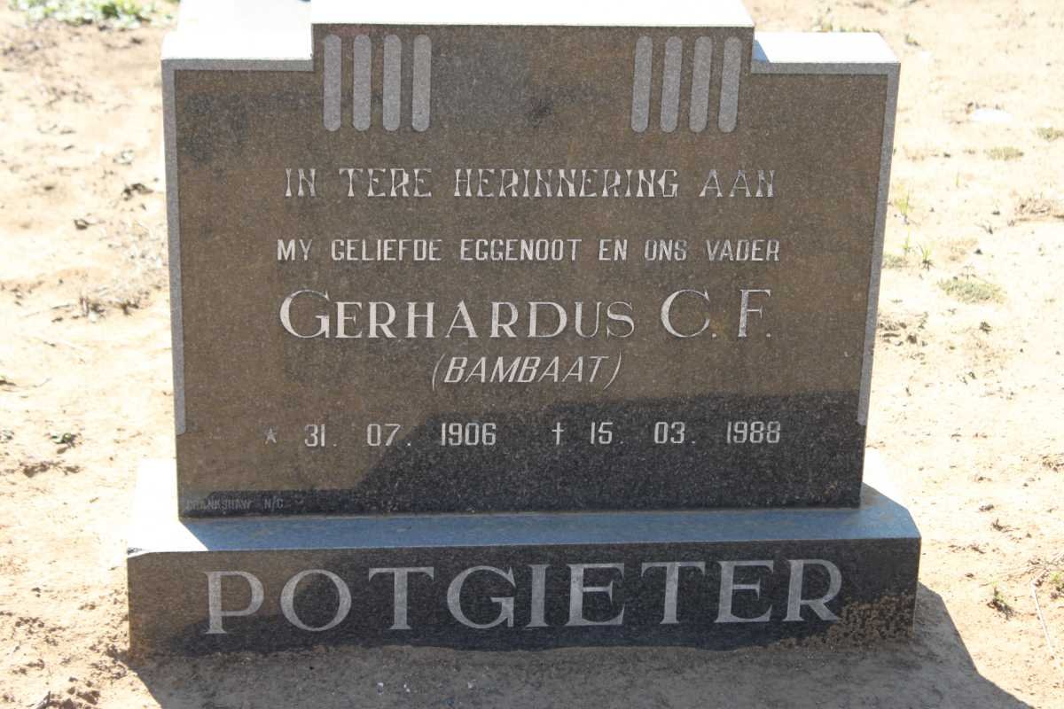 POTGIETER Gerhardus C.F. 1906-1988