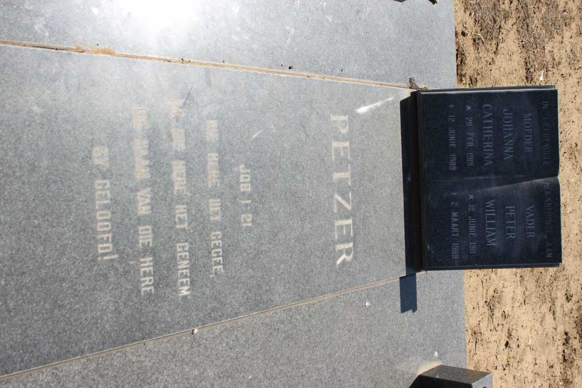 PETZER Peter William 1911-1989 &amp; Johanna Catherina 1919-1989