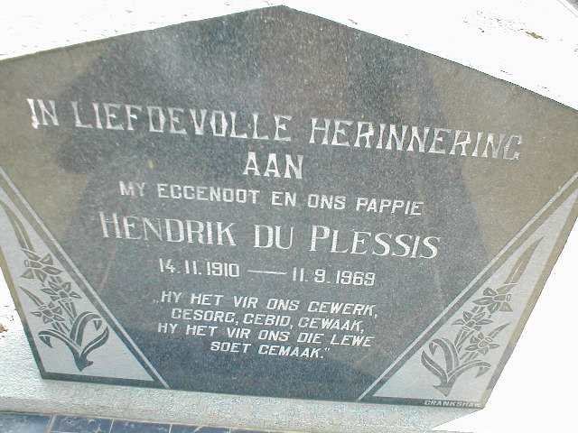 PLESSIS Hendrik, du 1910-1969