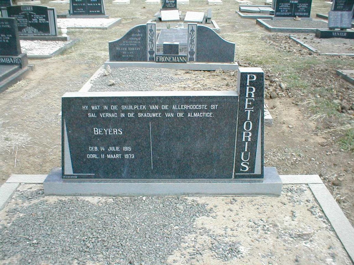 PRETORIUS Beyers 1915-1973