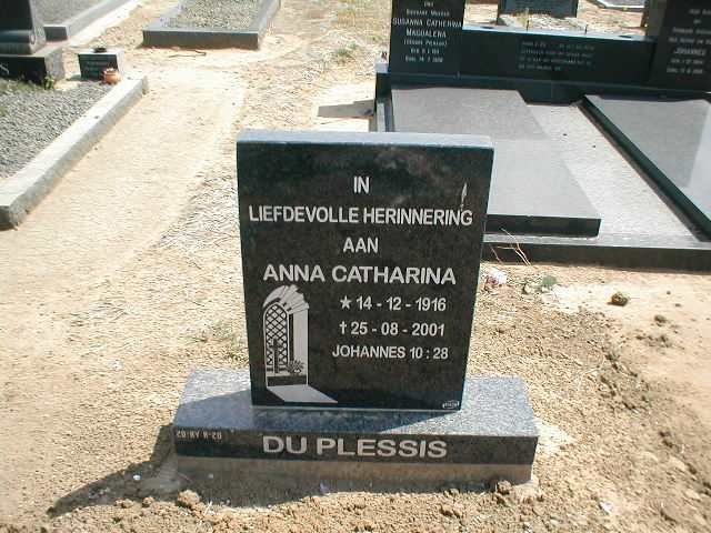 PLESSIS Anna Catharina, du 1916-2001