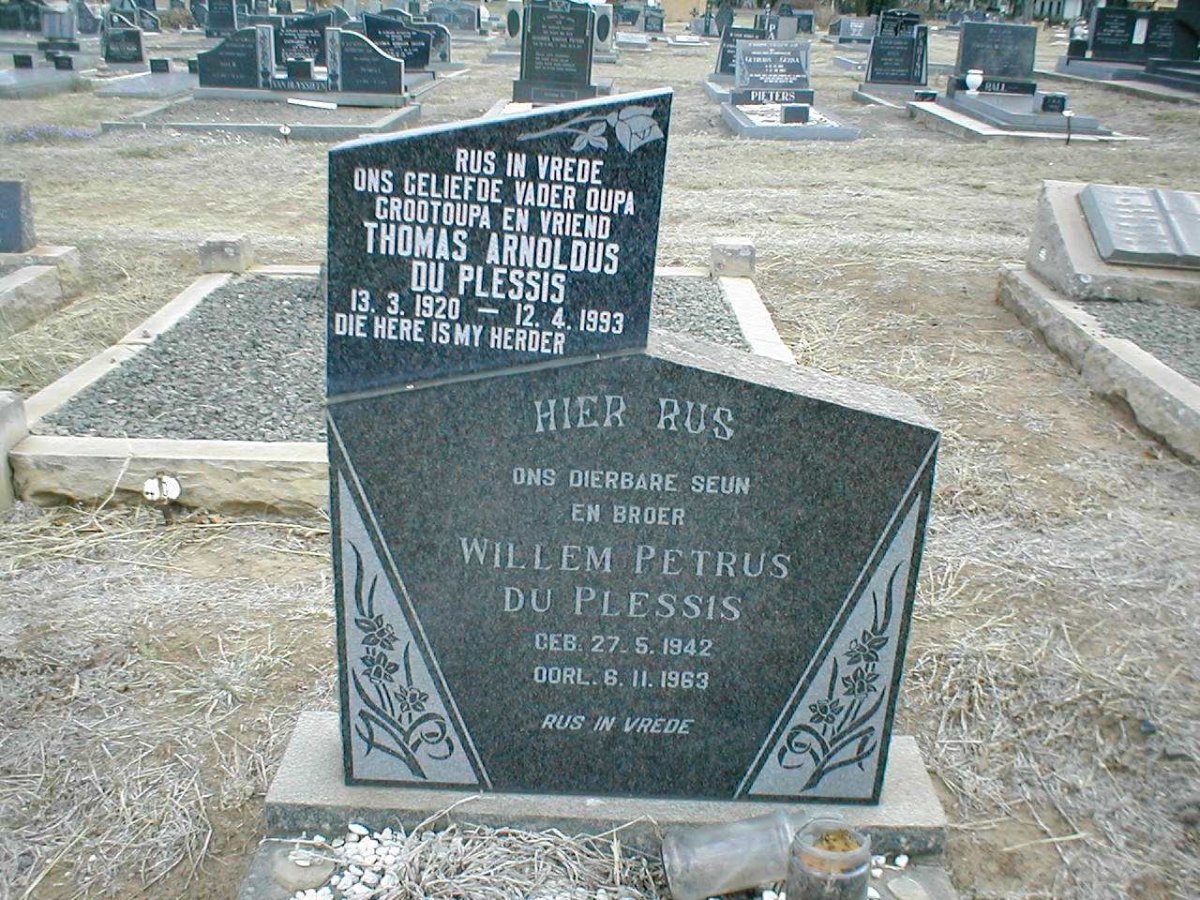 PLESSIS Willem Petrus, du 1942-1963 :: DU PLESSIS Thomas Arnoldus 1920-1993