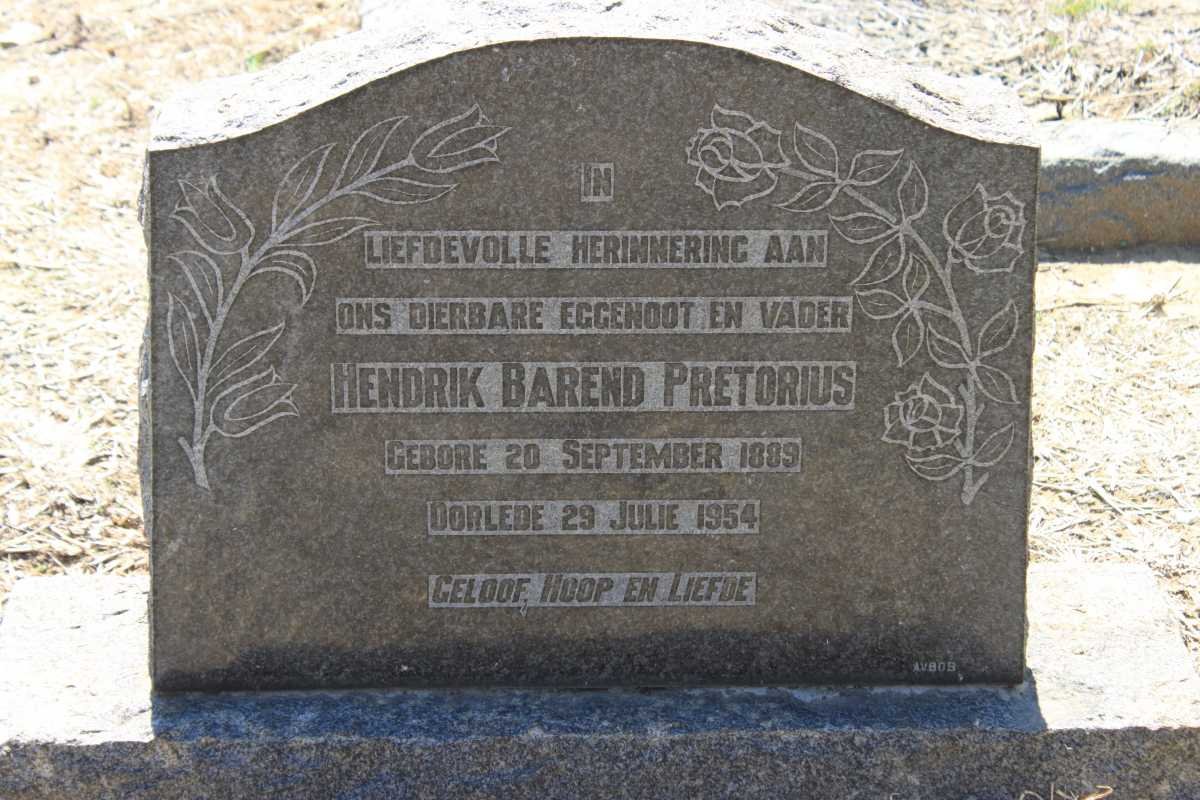 PRETORIUS Hendrik Barend 1889-1954