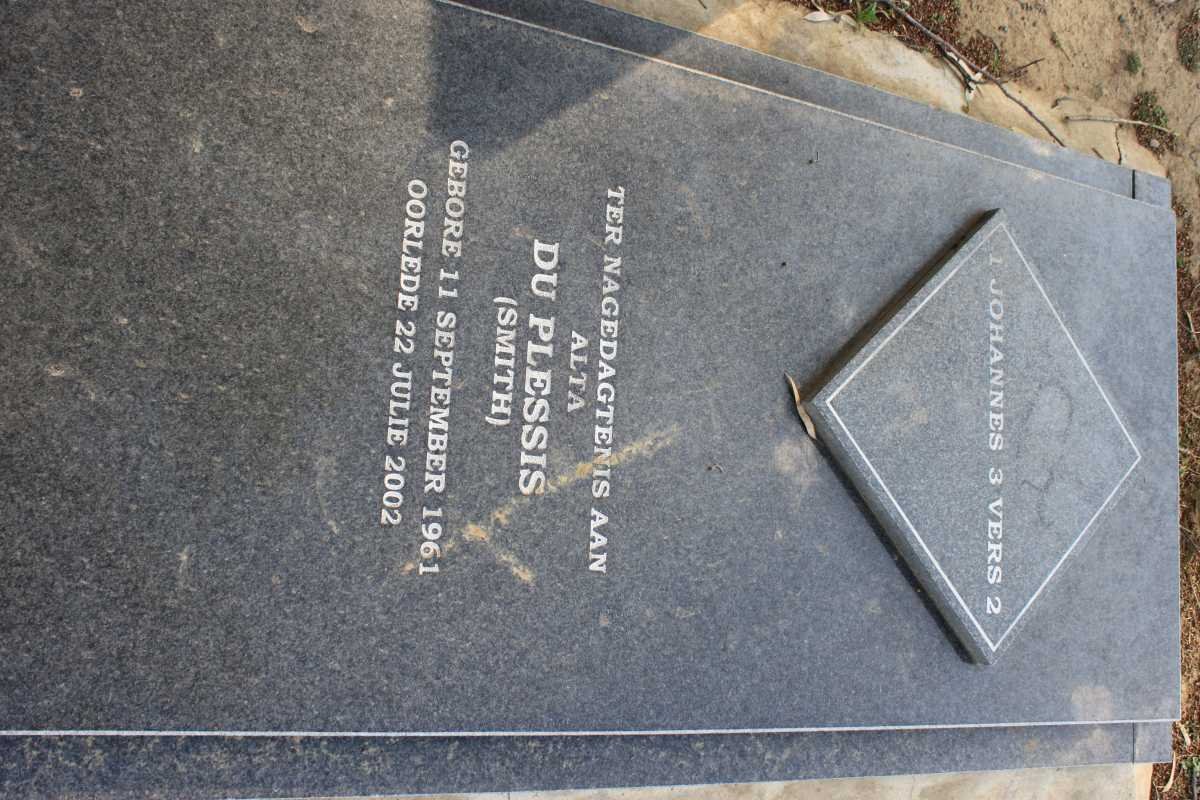 PLESSIS Alta, du nee SMITH 1961-2002