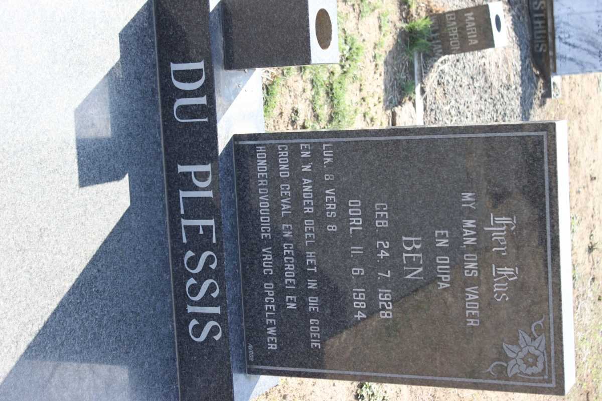 PLESSIS Ben, du 1928-1984