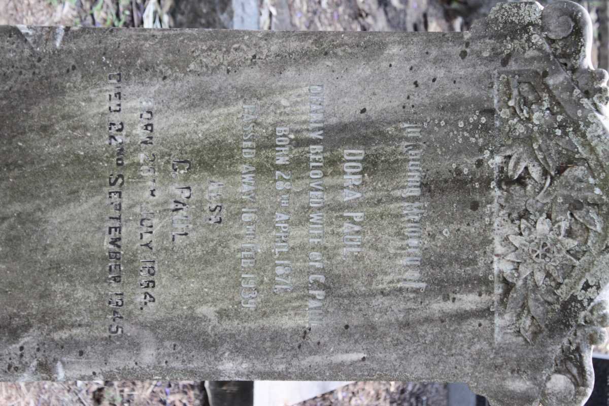 PAUL C. 1864-1945 &amp; Dora 1871-1939