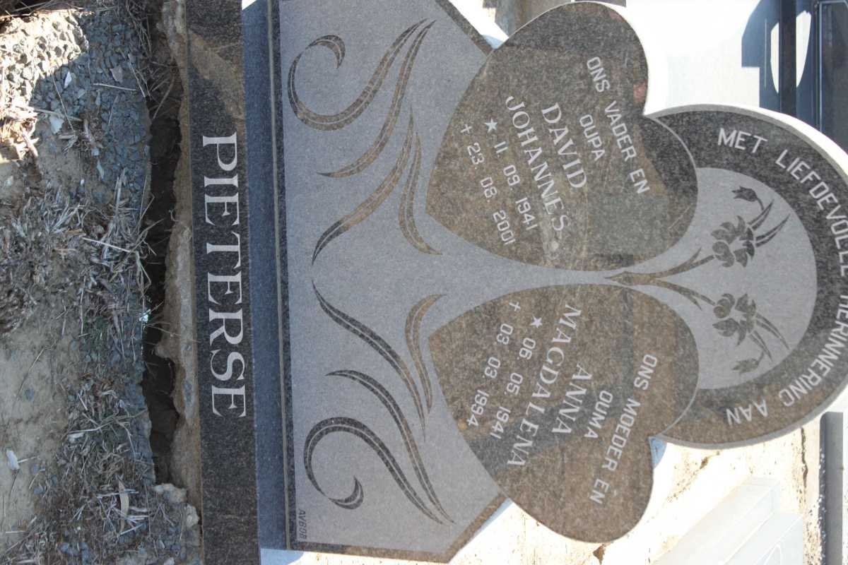 PIETERSE David Johannes 1941-2001 &amp; Anna Magedalena 1941-1994