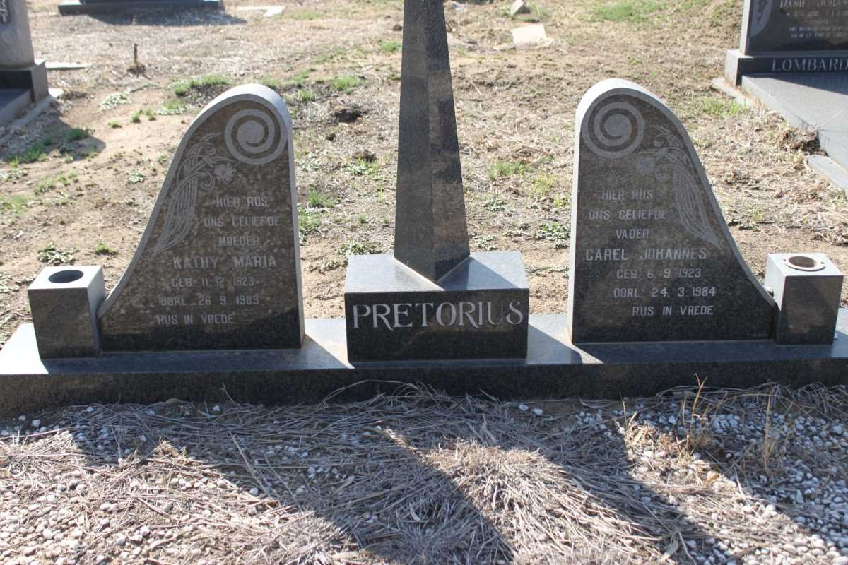 PRETORIUS Carel Johannes 1923-1984 &amp; Kathy Maria 1923-1983