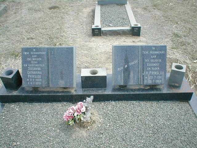 PRINSLOO J.H. 1911-1968 &amp; Susanna Catharina 1908-1979