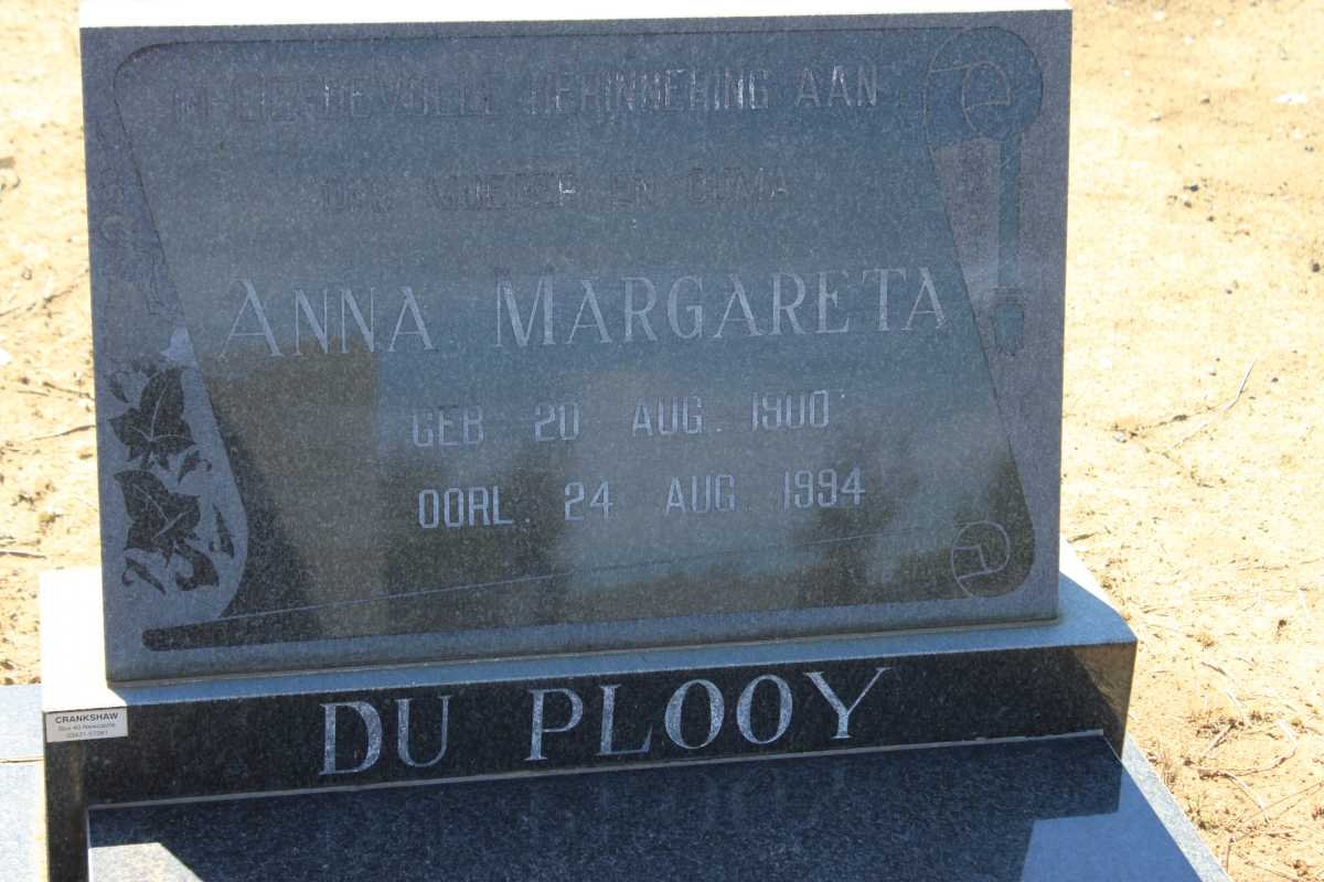 PLOOY Anna Magareta, du 1900-1994