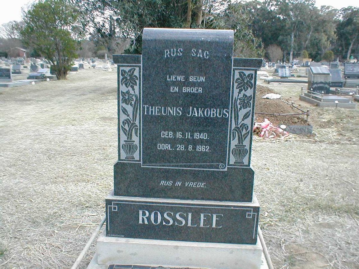 ROSSLEE Theunis Jakobus 1940-1962