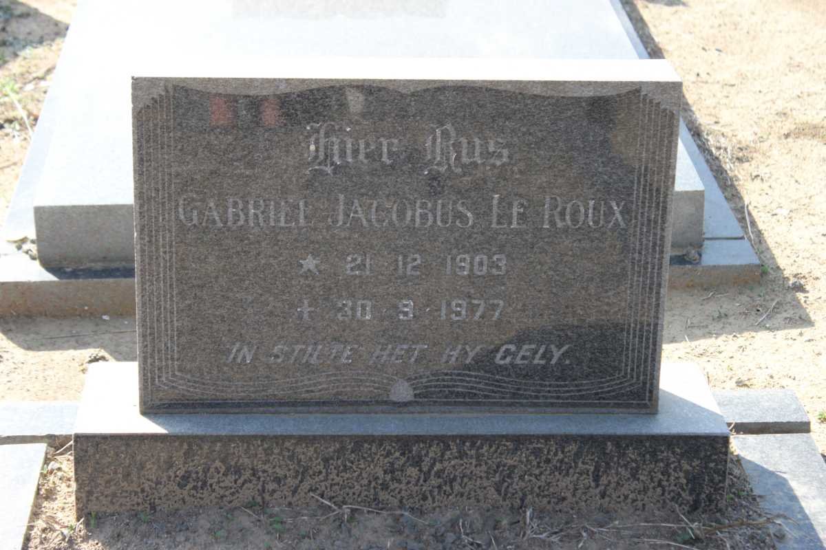 ROUX Gabriel Jacobus, le 1903-1977