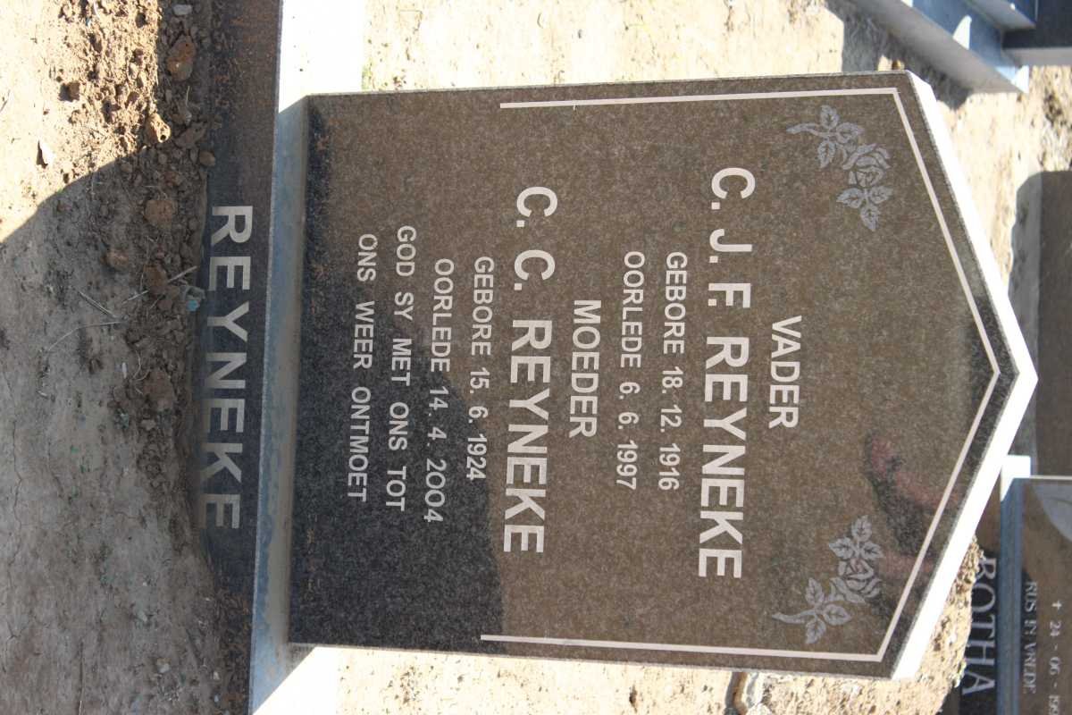 REYNEKE C.J.F. 1916-1997 &amp; C.C. 1924-2004