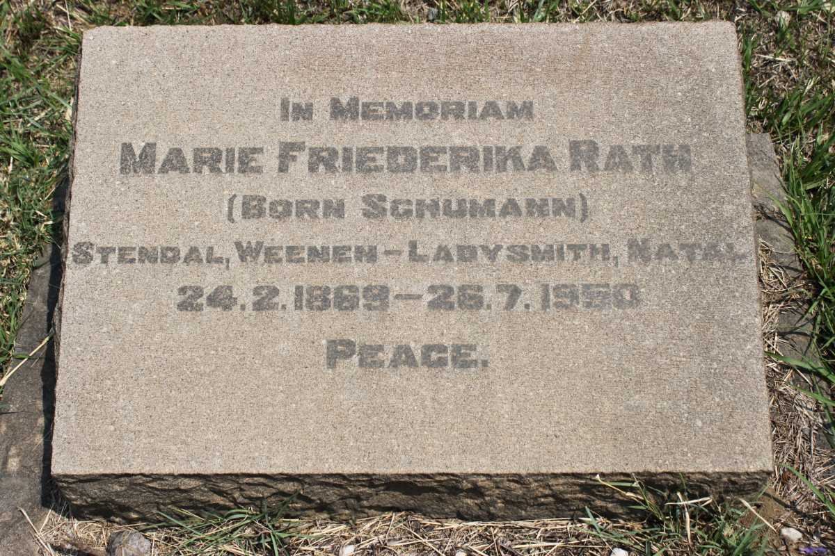 RATH Marie Friederika nee SCHUMANN 1869-1950
