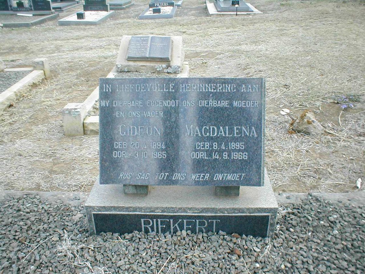 RIEKERT Gideon 1894-1965 &amp; Magdalena 1895-1966